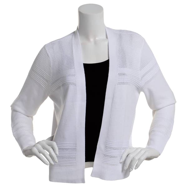 Womens 89th & Madison Long Sleeve Ottoman Stitch Ribbed Cardigan