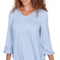 Womens Ruby Rd. California Dreaming Ruffle Sleeve Dot Blouse - image 5