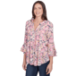 Womens Ruby Rd. Color Crush Garden Floral Ruffle Sleeve Blouse - image 3