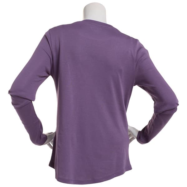 Womens Architect® Long Sleeve Solid Crew Neck Tee w/Rounded Hem