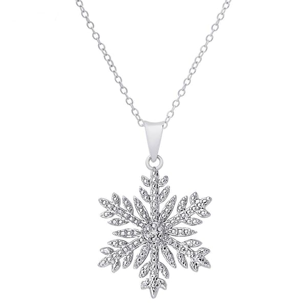 Accents by Gianni Argento Diamond Accent Snowflake Pendant - image 