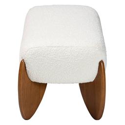 Baxton Studio Vinicio Mid-Century Modern Boucle Accent Bench