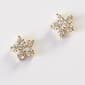 Clear Flower Cubic Zirconia Post Earrings in Gold - image 1