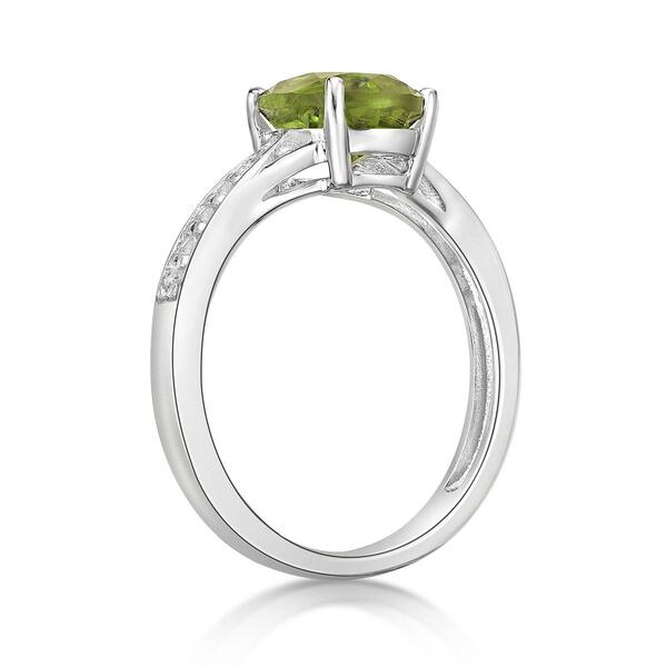 Sterling Silver Ring w/ Peridot & White Topaz Gemstones