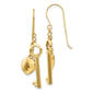 Gold Classics&#40;tm&#41; 14kt. Gold Puff Lock & Key Dangle Earrings - image 1