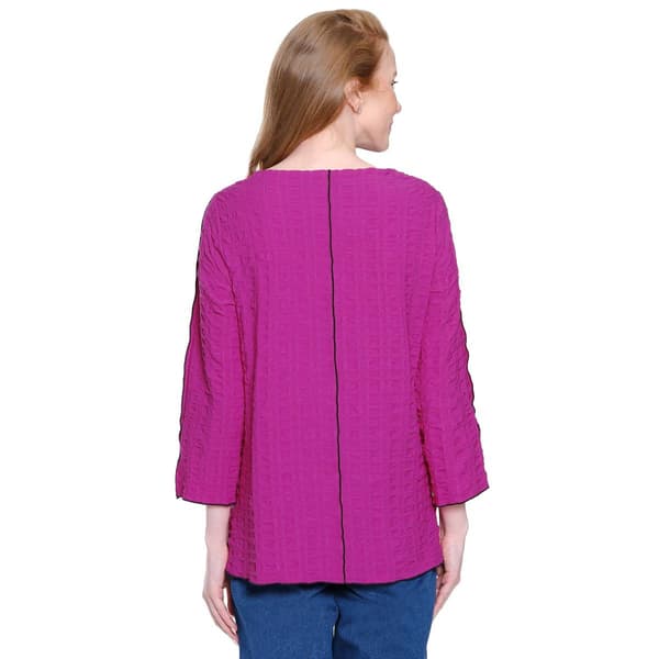 Womens Ali Miles 3/4 Sleeve Textured Tunic with Front Pocket