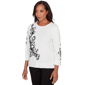 Womens Alfred Dunner Barcelona Floral Embroidery Sweater - image 3