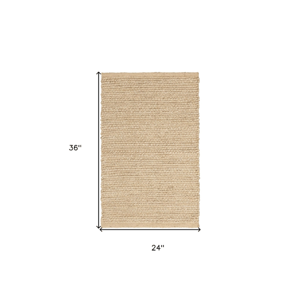 HomeRoots Natural Jute Flatweave Handmade Accent Rug