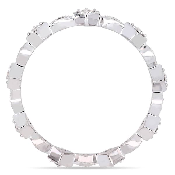 Gemstone Classics™ 0.54ctw. White Sapphire 10kt. White Gold Ring