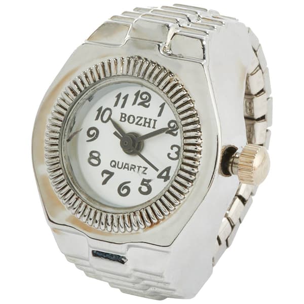 Womens Silver-Tone White Dial Quartz Ring Watch - RWRBV-02 - image 