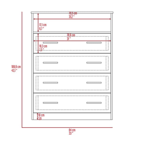 FM FURNITURE Lagos Four Drawer Dresser