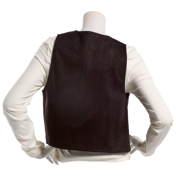 Juniors Love Tree Stretch Suede Stud Open Vest