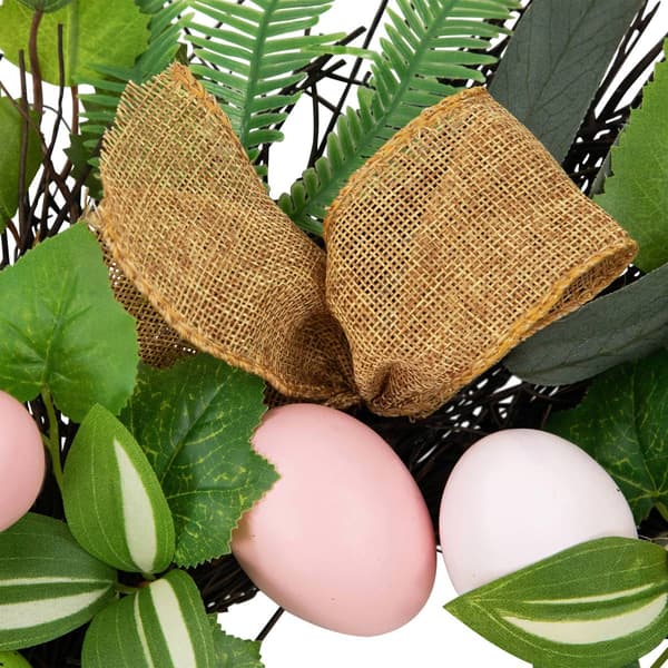 Northlight Seasonal Easter Egg & Burlap Ribbon Twig Wreath