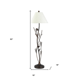 HomeRoots 60in. Rust Metal Floor Lamp With Empire Shade
