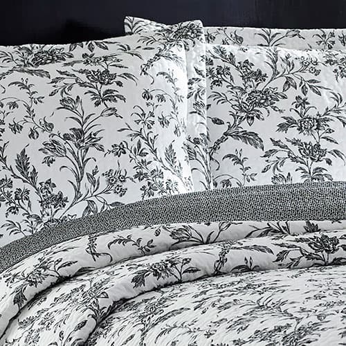 Laura Ashley® Amberley Black Quilt Set