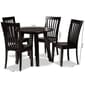 Baxton Studio Zala Dark Brown Wood 5pc. Dining Set - image 9