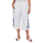 Plus Size Ruby Rd. French Riviera Embroidered Hem Capris - image 1