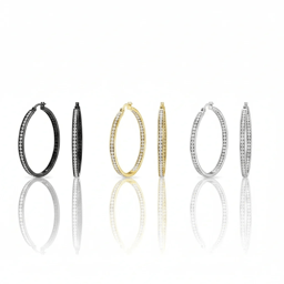 Saffron Inside Out 40mm Hoop Earrings - Set of 3 Pairs
