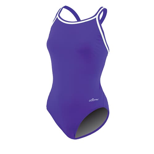 Womens Dolfin(R) Team Solid DBX Back One Piece Swimsuit - Purple - image 