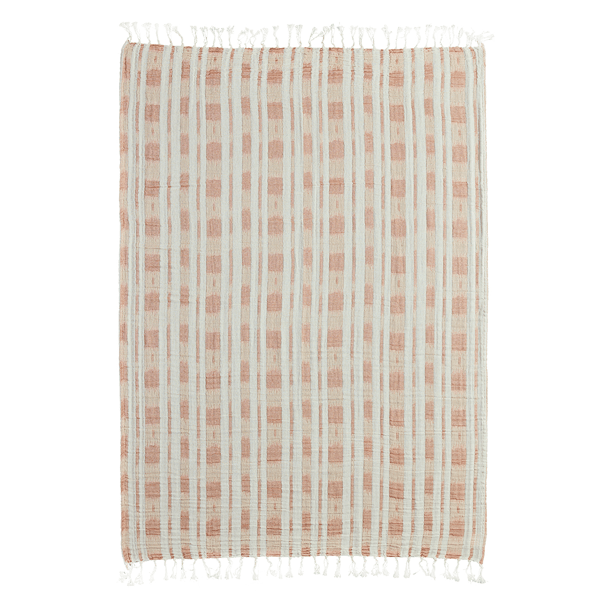 Palm Aire Amagansett Terracotta Stripe Cotton Throw Blanket
