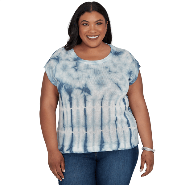 Plus Size Skyes the Limit Summer Spice Tie Dye Sweater