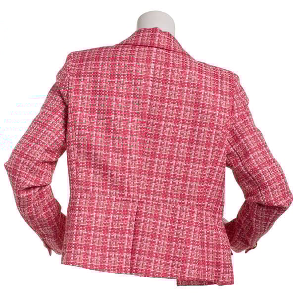 Womens Tommy Hilfiger Long Sleeve Tweed Double Button Blazer