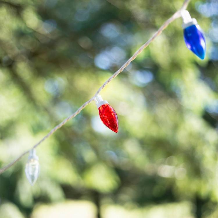 Northlight Seasonal 16ft. Patriotic LED C9 Light Set - White Wire