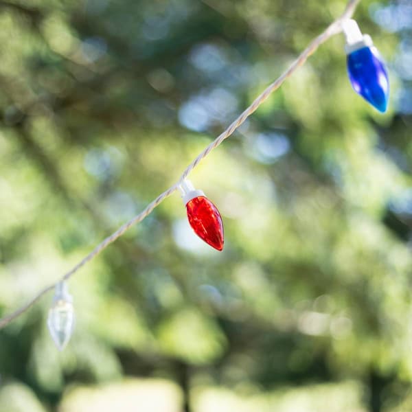 Northlight Seasonal 16ft. Patriotic LED C9 Light Set - White Wire