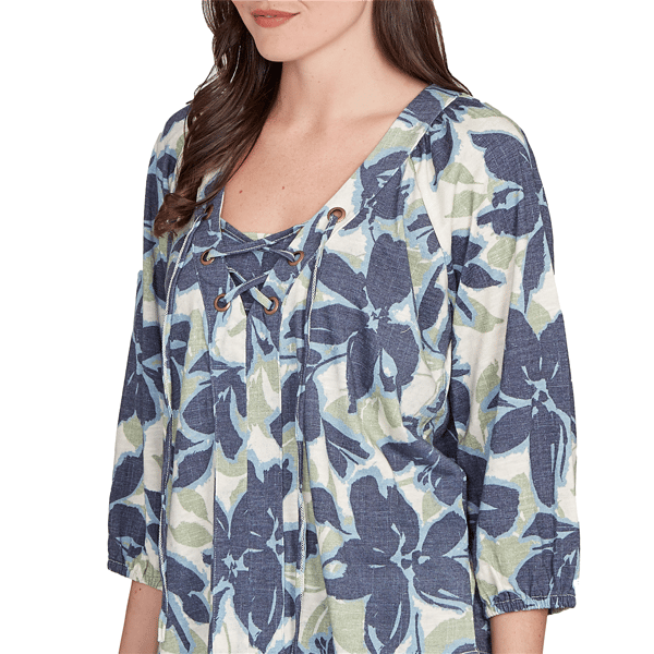 Womens Skye''s the Limit Out Of The Blue Floral Peasant Blouse