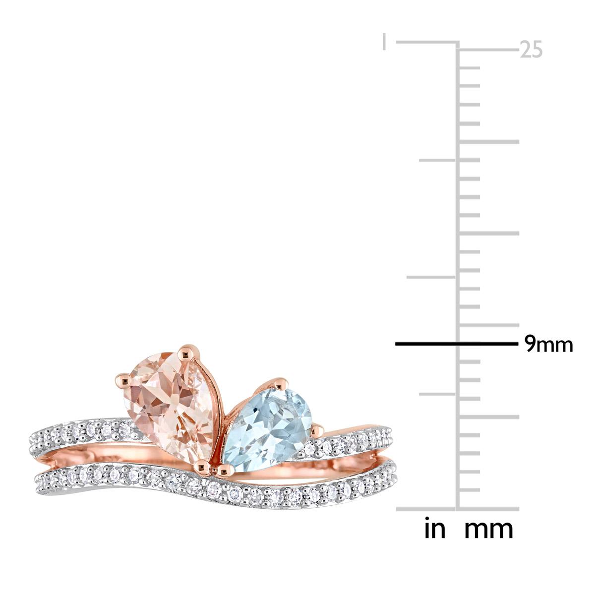 Gemstones Classics™ 10kt. Rose Gold Morganite & Aquamarine Ring