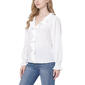 Petite NY Collection Long Sleeve Solid Ruffle Lace Trim Blouse - image 3
