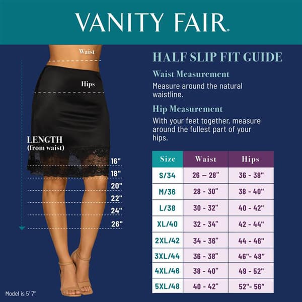 Vanity Fair NEW Slip Womens Size Medium 360 Petti Slip in Black