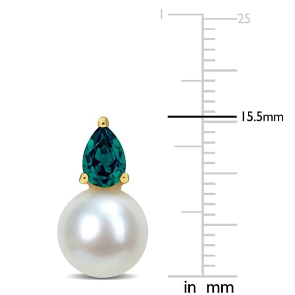 Gemstone Classics&#8482; Freshwater Pearl & Alexandrite Stud Earrings