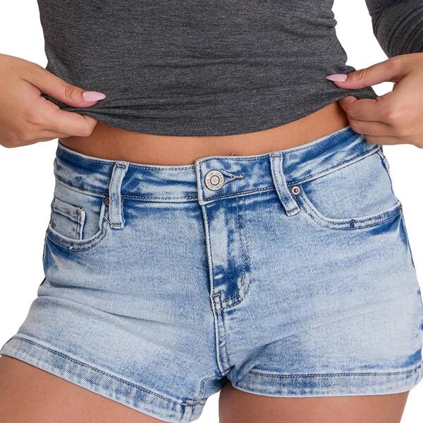 Juniors YMI&#40;R&#41; 3in. Large Heart Shape Back Pocket Denim Shorts - image 