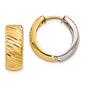 Gold Classics&#40;tm&#41; 14kt. Two-Tone Textured Hoop Earrings - image 1