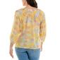 Womens Zac & Rachel 3/4 Sleeve Patchwork Lace Trim Blouse - image 2
