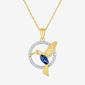 Gemstone Classics(tm) Lab Grown Sapphire Hummingbird Circle Pendant - image 1