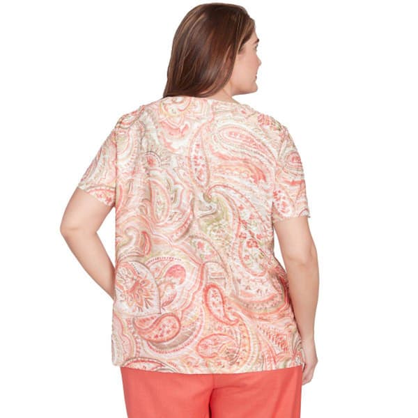 Plus Size Alfred Dunner Catalina Island Paisley Textured Blouse