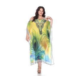 Plus Size White Mark Peacock Caftan Shift Dress