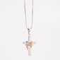 Sterling Silver Draped Cross Pendant Necklace - image 1