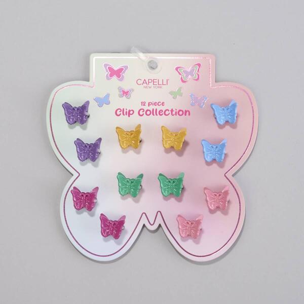 Girls Capelli&#40;R&#41; New York 12pc. Mini Butterfly Claw Clips - image 