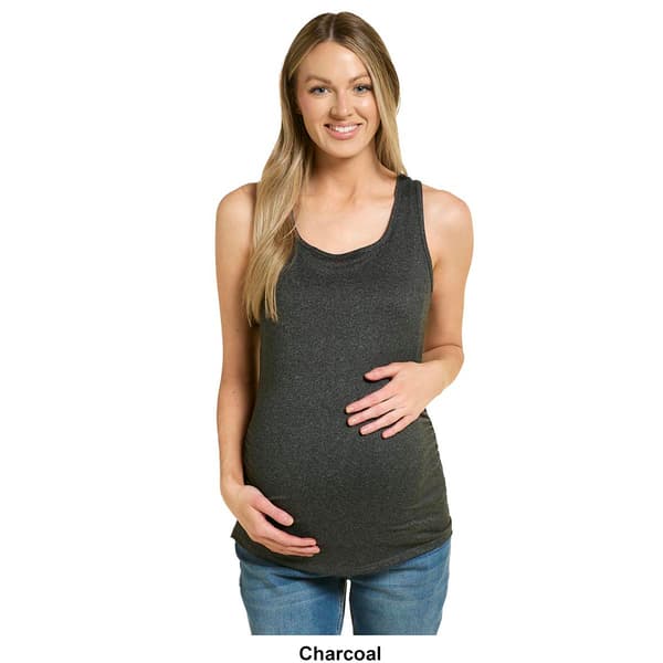 Womens Due Time Solid Racer Back Maternity Tank Top