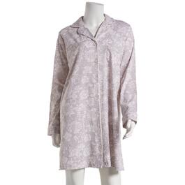 Womens Poppy & Clay Gray Ashes of Roses Notch Collar Nightshirt