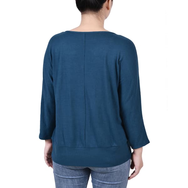 Womens NY Collection Dolman Sleeve with Necklace Blouse