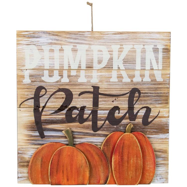 Northlight Seasonal 12in. Pumpkin Patch Wooden Wall Sign