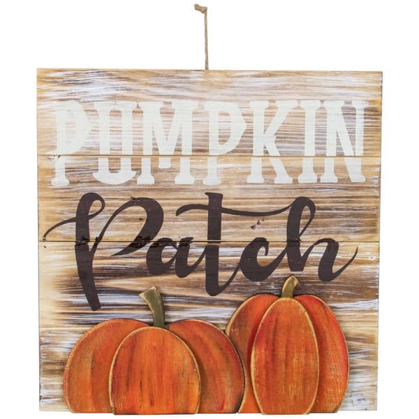 Northlight Seasonal 12in. Pumpkin Patch Wooden Wall Sign - image 