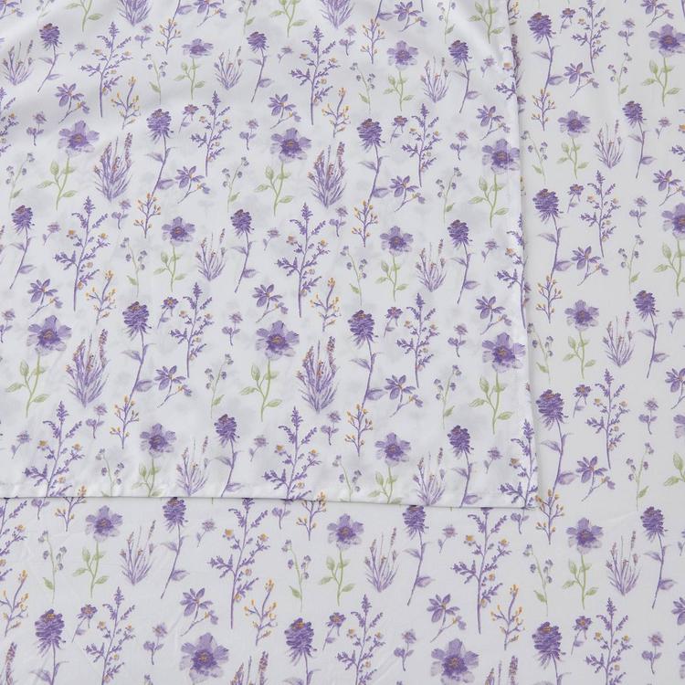 FreshFolds Delia Premium Lavender Floral Microfiber Sheet Set