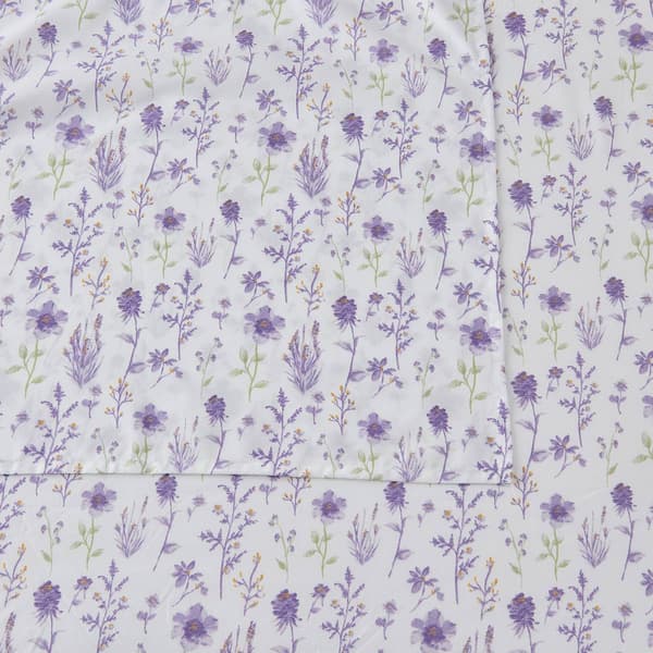 FreshFolds Delia Premium Lavender Floral Microfiber Sheet Set