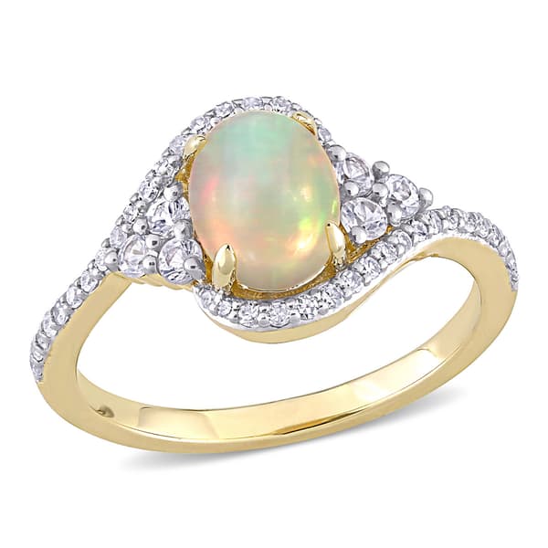 Gemstones Classics(tm) 10kt. Yellow Gold Ethiopian Yellow Opal Ring - image 