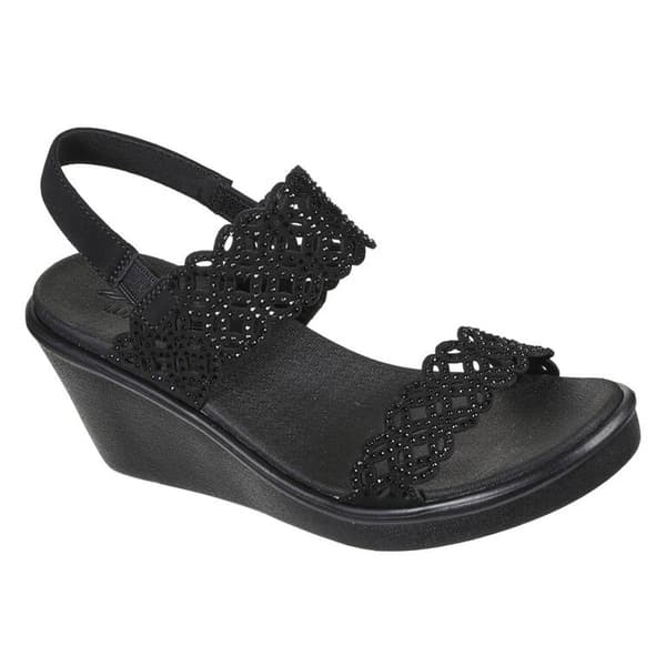 Womens Skechers Rumble On-Sassy Dayz Wedge Sandals - Black/Black - image 